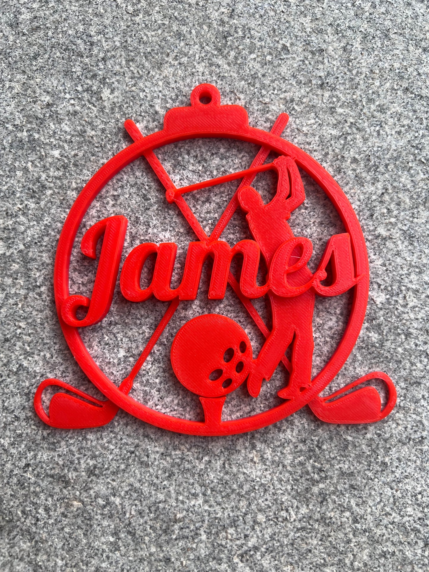 Personalized Golf Christmas Ornament - 3D Printed