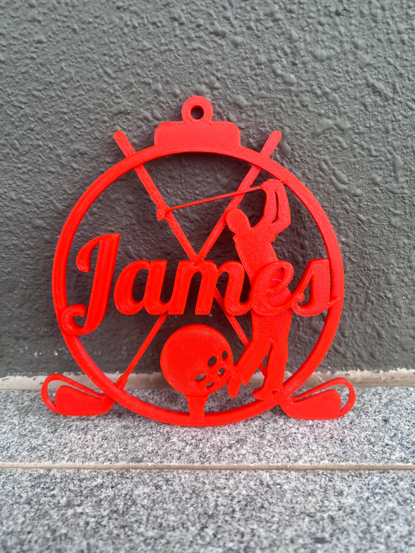 Personalized Golf Christmas Ornament - 3D Printed