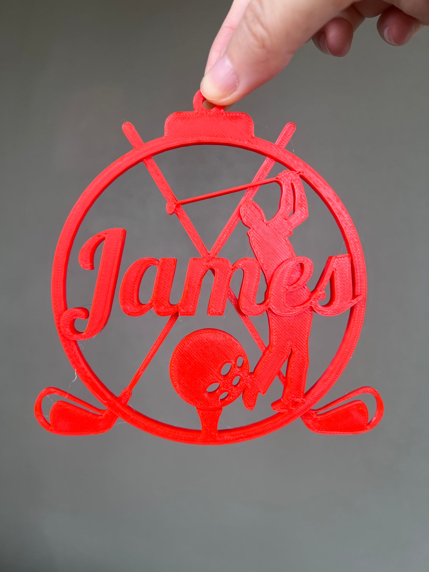 Personalized Golf Christmas Ornament - 3D Printed