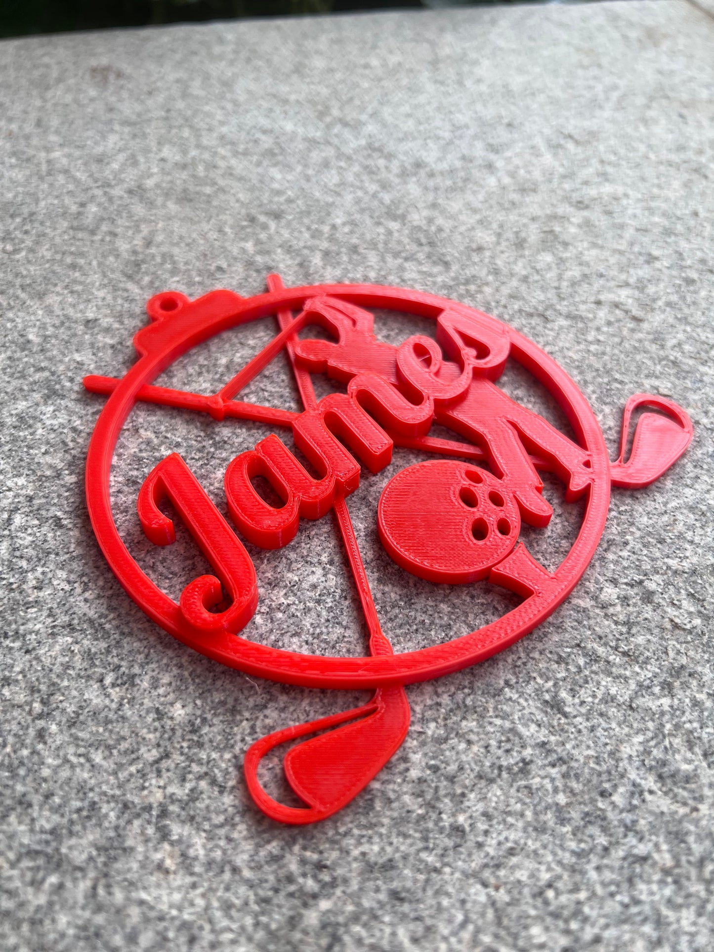 Personalized Golf Christmas Ornament - 3D Printed