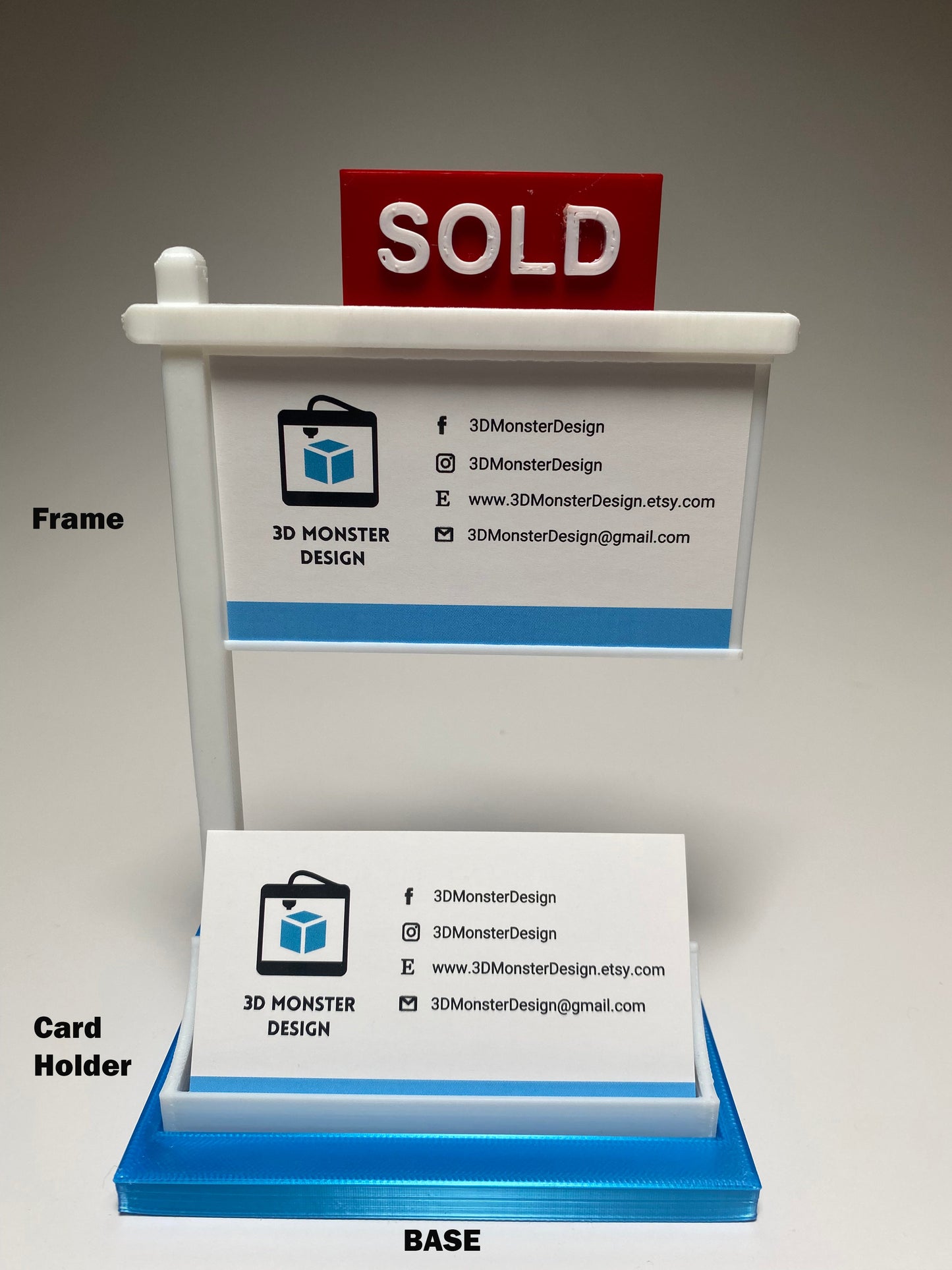 Real Estate Business Card Holder - Blue &  White