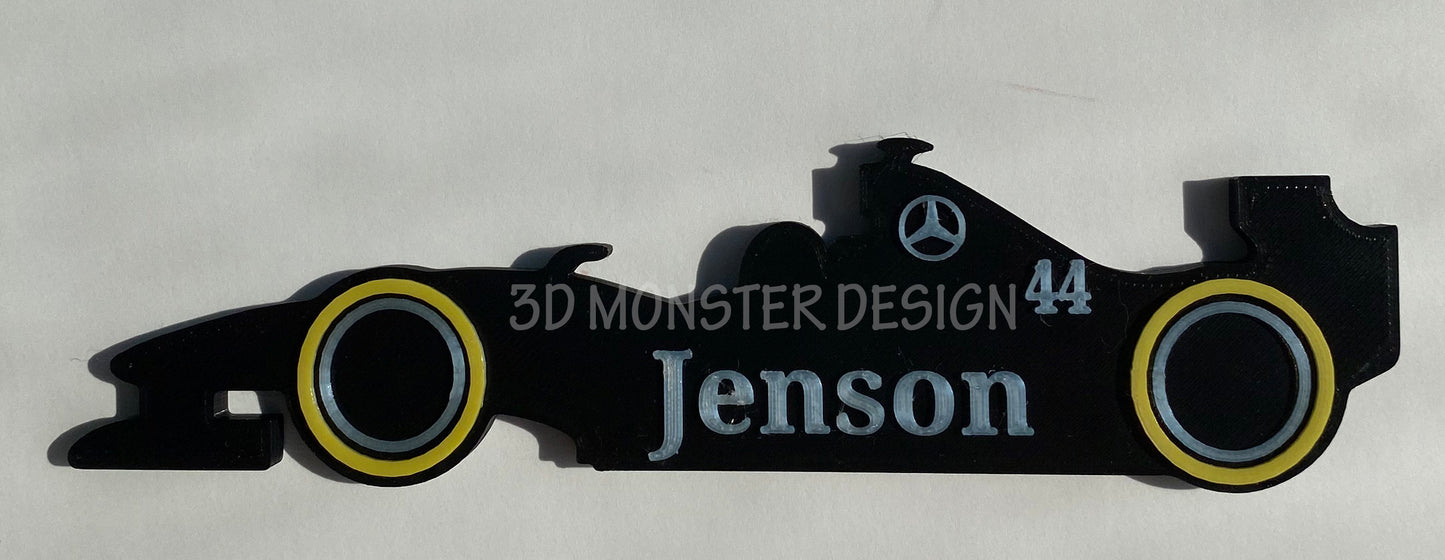 Personalized Formula 1 Name Plate - 3D Printed